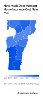 Graph showing the cost of VT home insurance by county